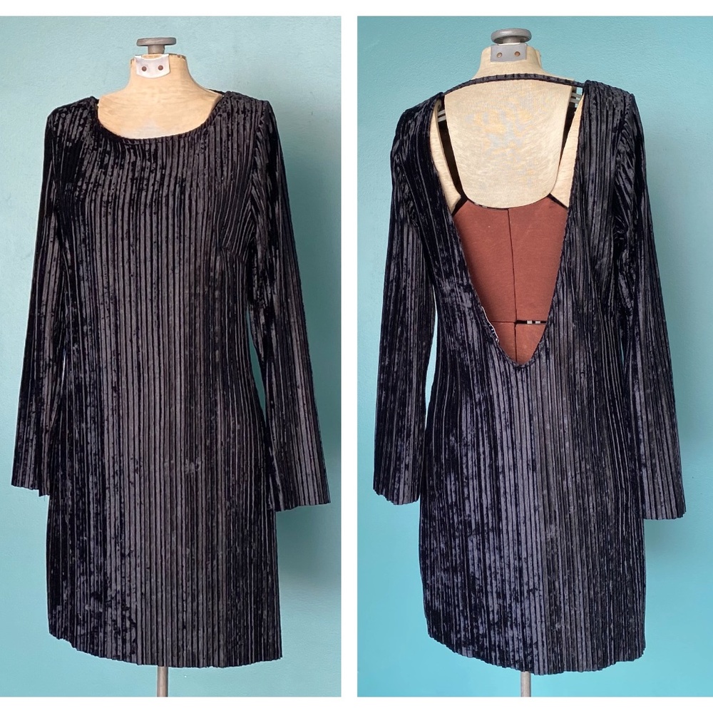 Alice + Olivia Velvet Dress Black Backless Dress